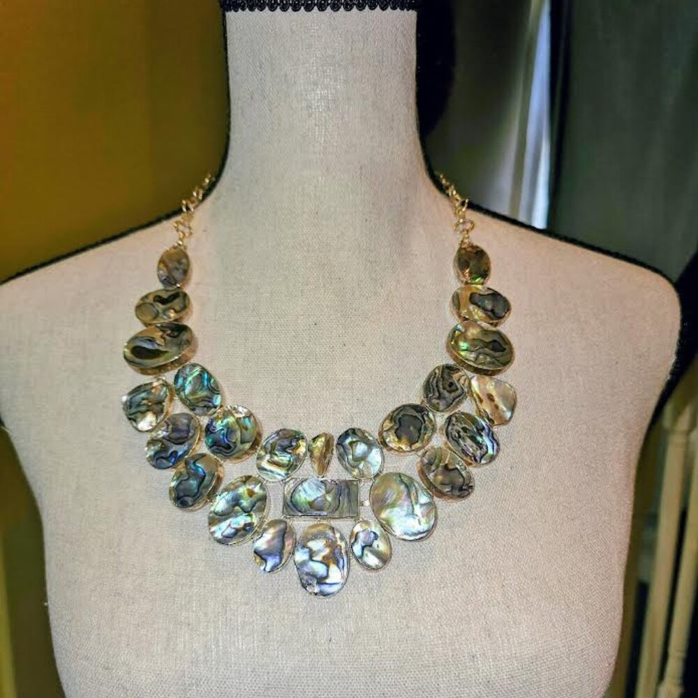 Abalone Statement Necklace- Colorful! NWOT!!!!!!! 925 Stamped. RARE FIND!!!!!!